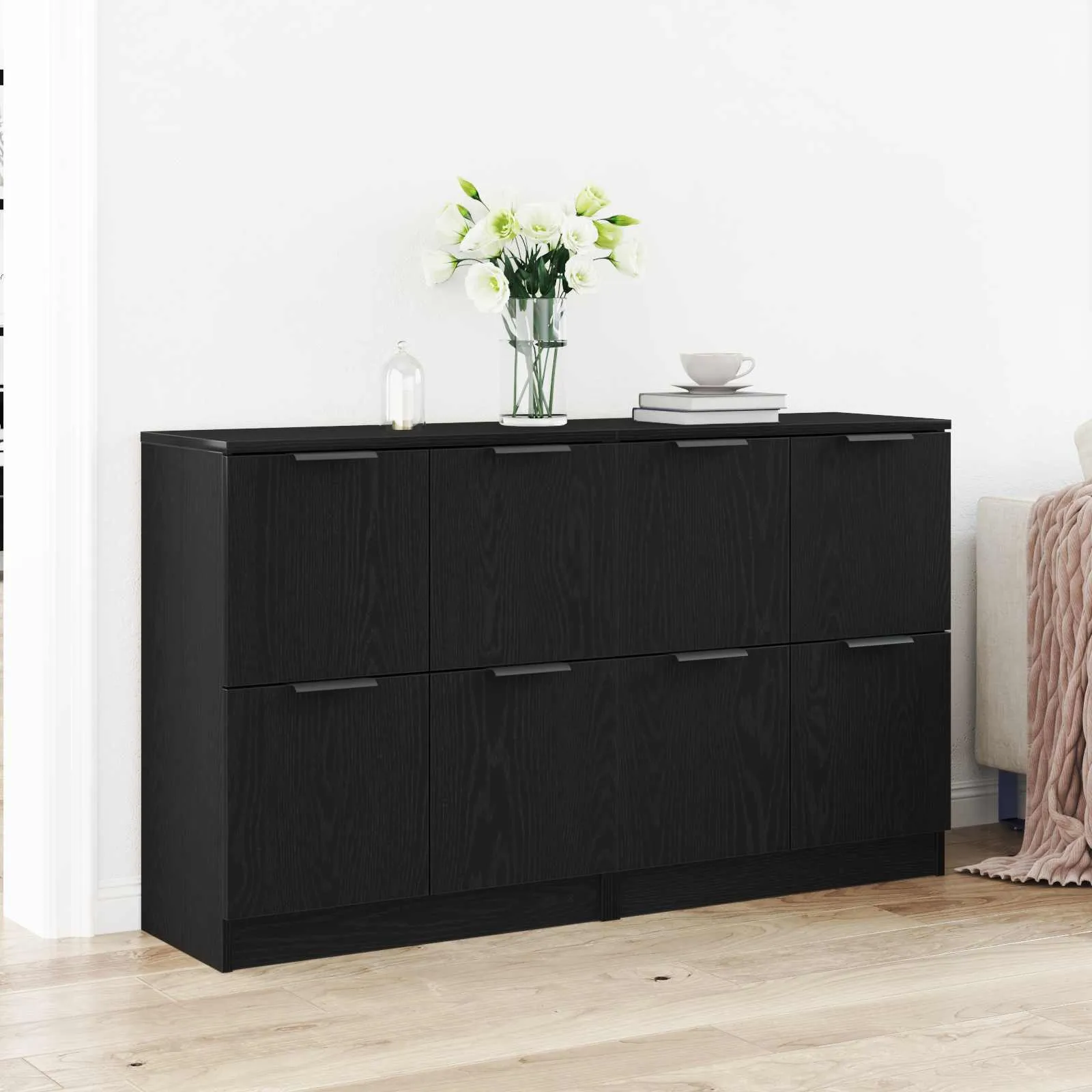 vidaXL Kreveta 2 kom. Crni hrast 60 x 30 x 70 cm Konstruirano drvo - Venlo