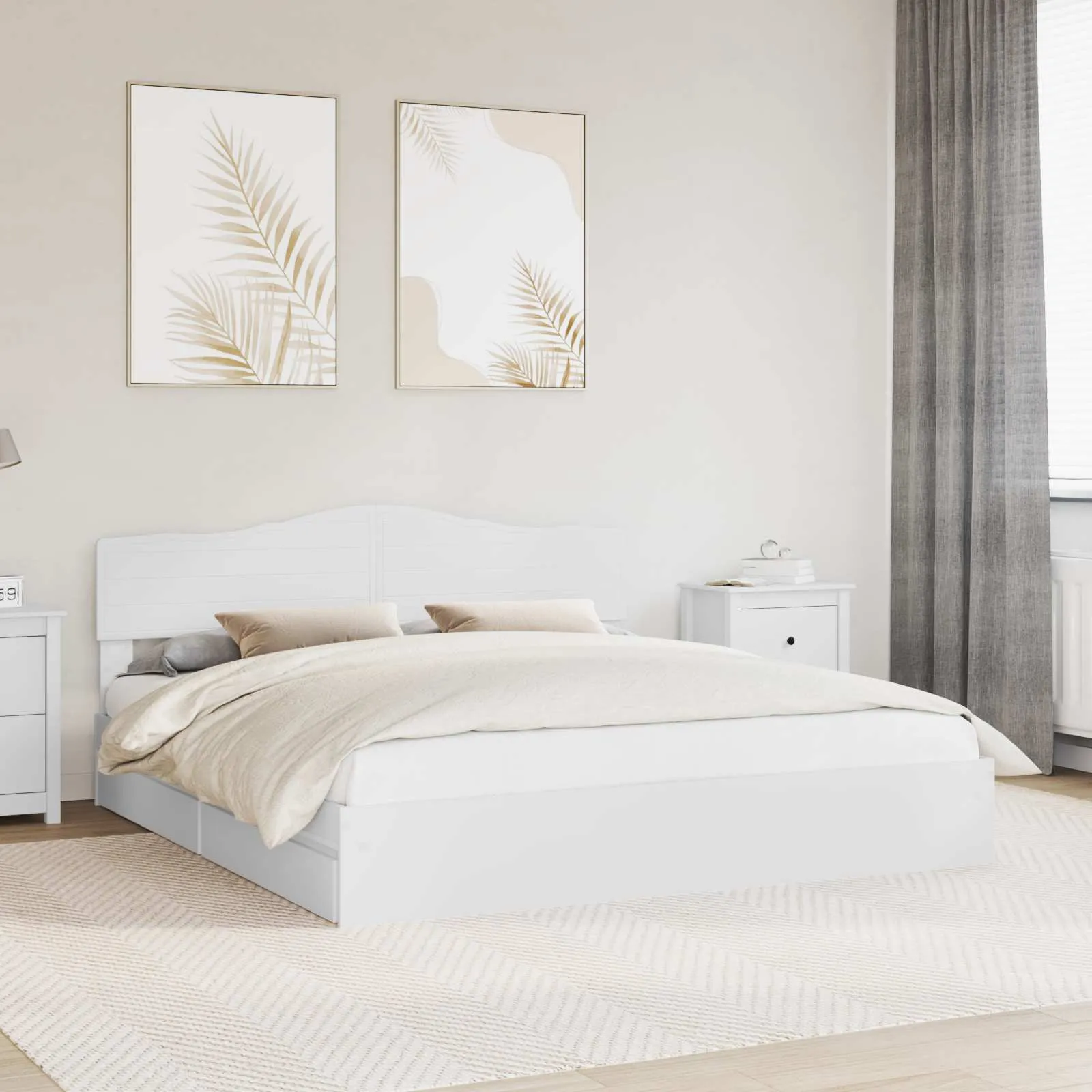 vidaXL Krevet s od storage Bijelo 180 x 200 cm Konstruirano drvo - Venlo