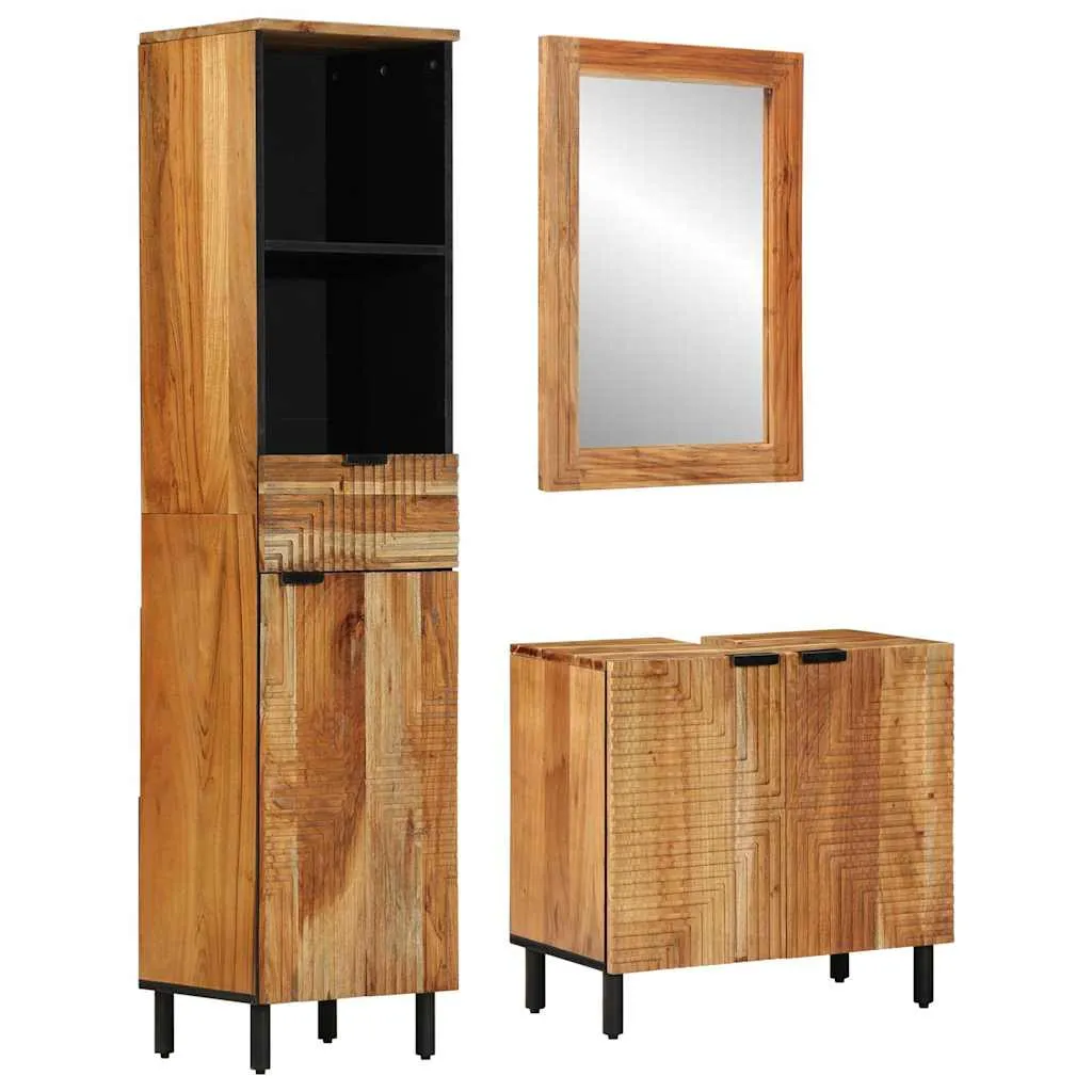 vidaXL Set ormarića za kupaonicu 3 kom. Prirodna 38 x 33 x 160 cm - Venlo