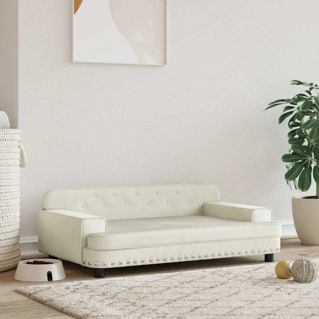 vidaxl krevet za pse krem 90 x 53 x 30 cm baršunasti - slika 1