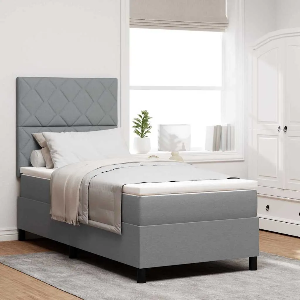 vidaXL Krevet s opruga kutije Svijetlo siva 100 x 200 cm tkanina - Venlo