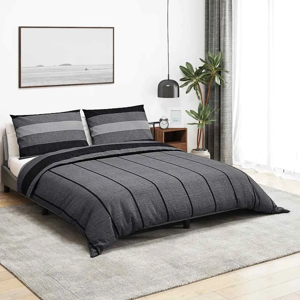 vidaXL Set posteljine za poplun tamnosivi 140 x 200 cm pamučni - Venlo