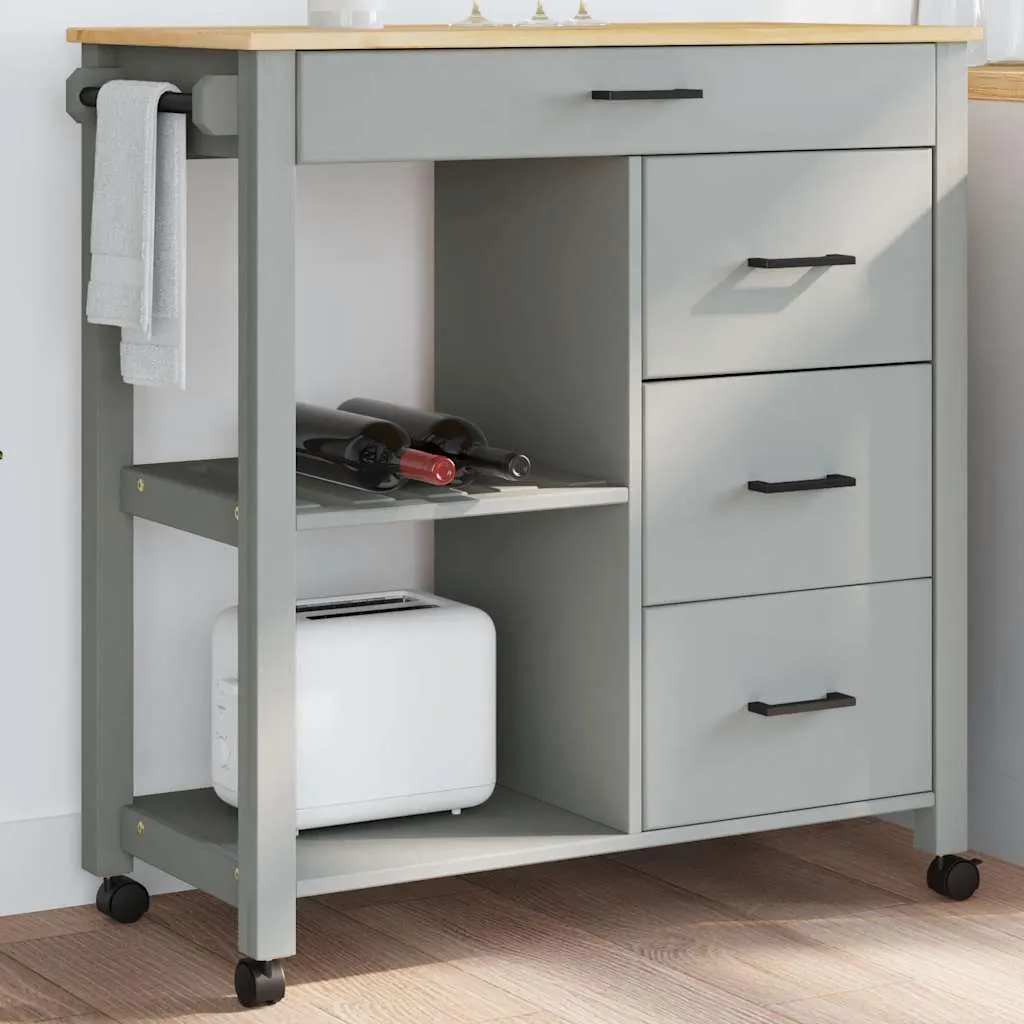 vidaXL Kuhinjska kolica MONZA 84 x 40 x 88,5 cm od masivne borovine - Venlo