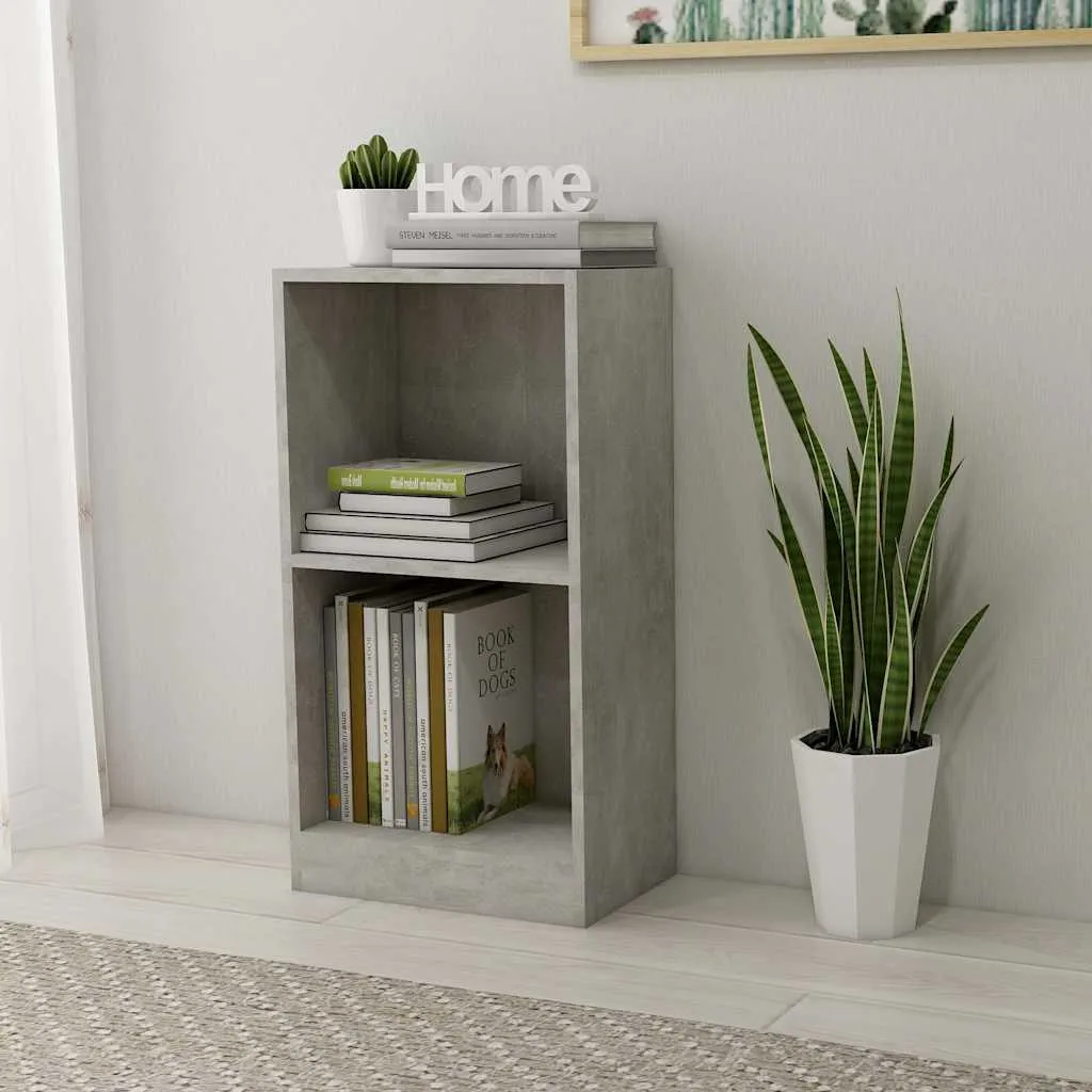 vidaxl polica za knjige beton siva 40x24x75 cm konstruirano drvo - slika 1