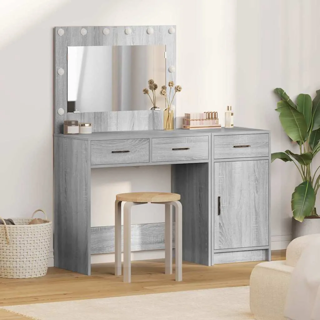 vidaXL Toaletni stol 2 kom. Siva 40 x 41 x 75 cm Konstruirano drvo - Venlo