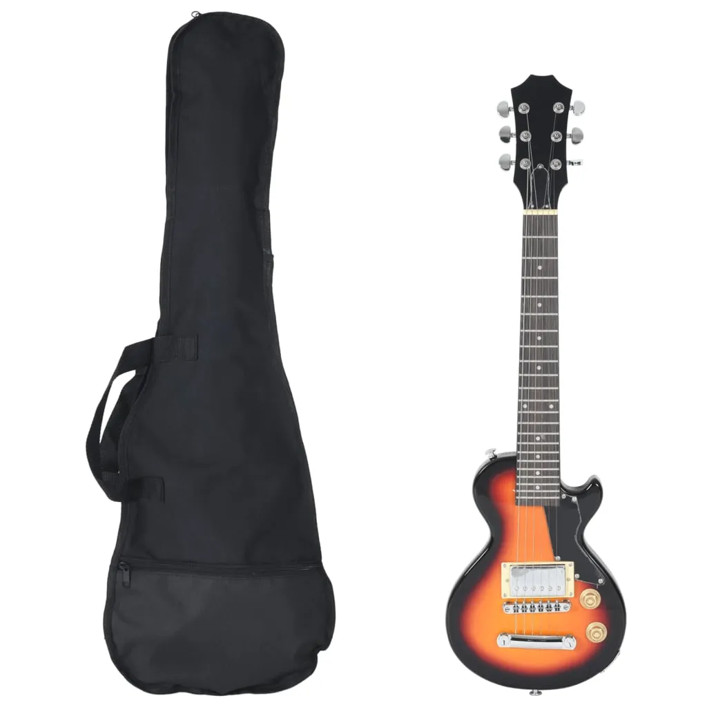 vidaxl električna gitara za djecu s torbom smeđe-crna 3/4 30 " - slika 1