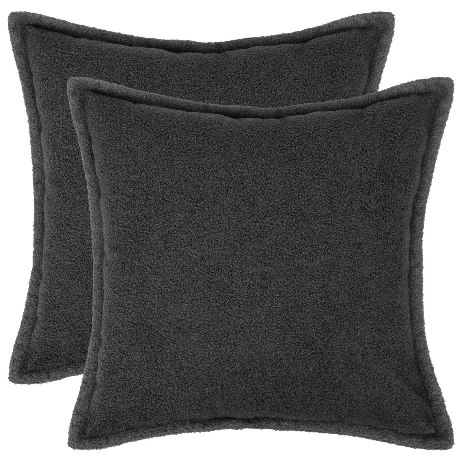 vidaxl presvlaka za jastuk 2 pcs houten tamnosiva 60 x 60 cm bouclé - slika 1