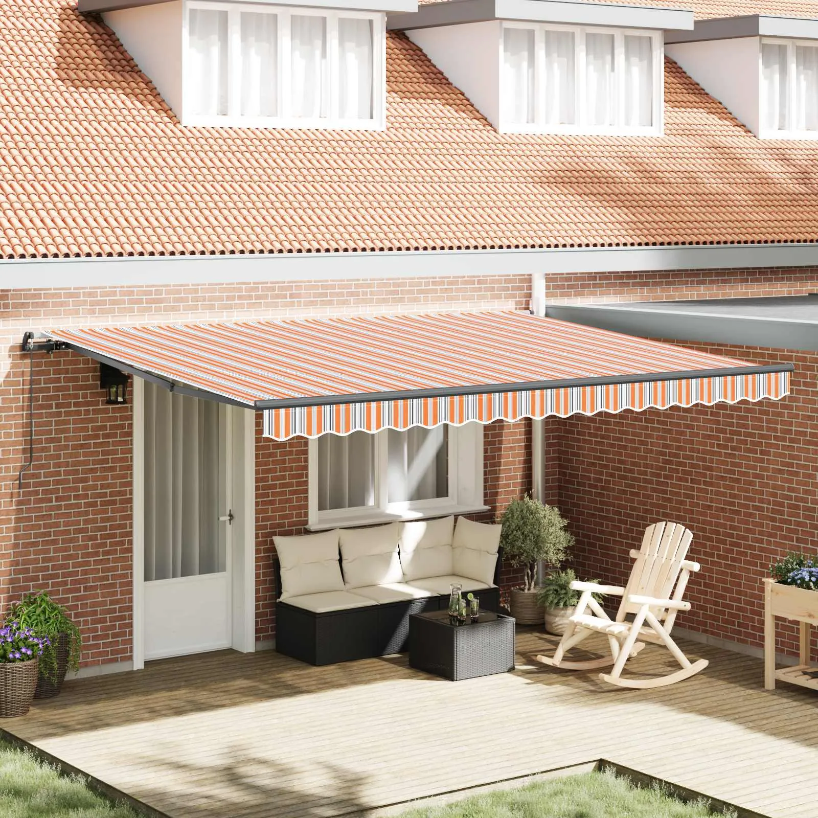 vidaXL Povlačivi tende Šareni 450 × 350 cm Poliester i aluminij - Venlo
