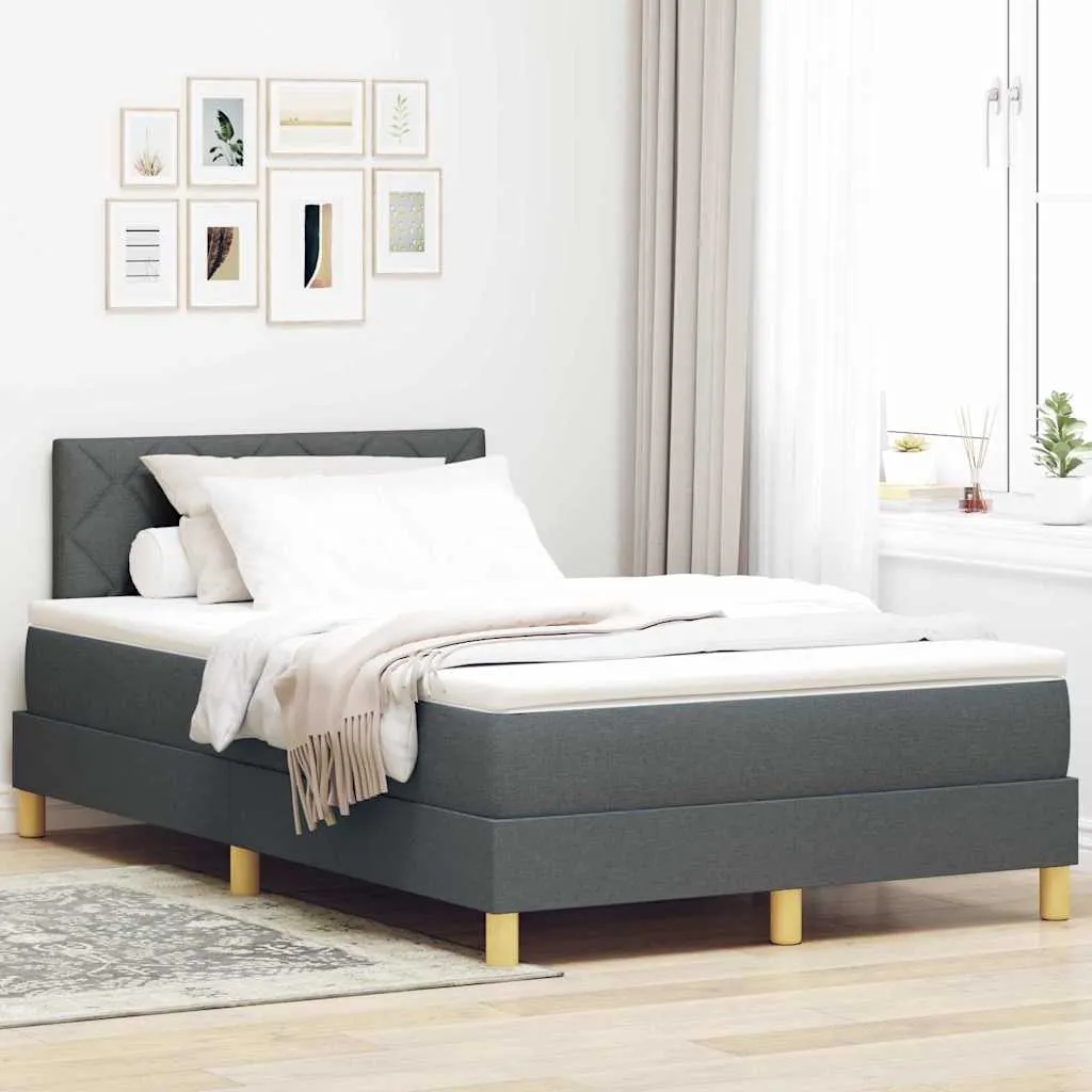 vidaXL Krevet s opruga kutije Tamno siva 120 x 200 cm tkanina - Venlo