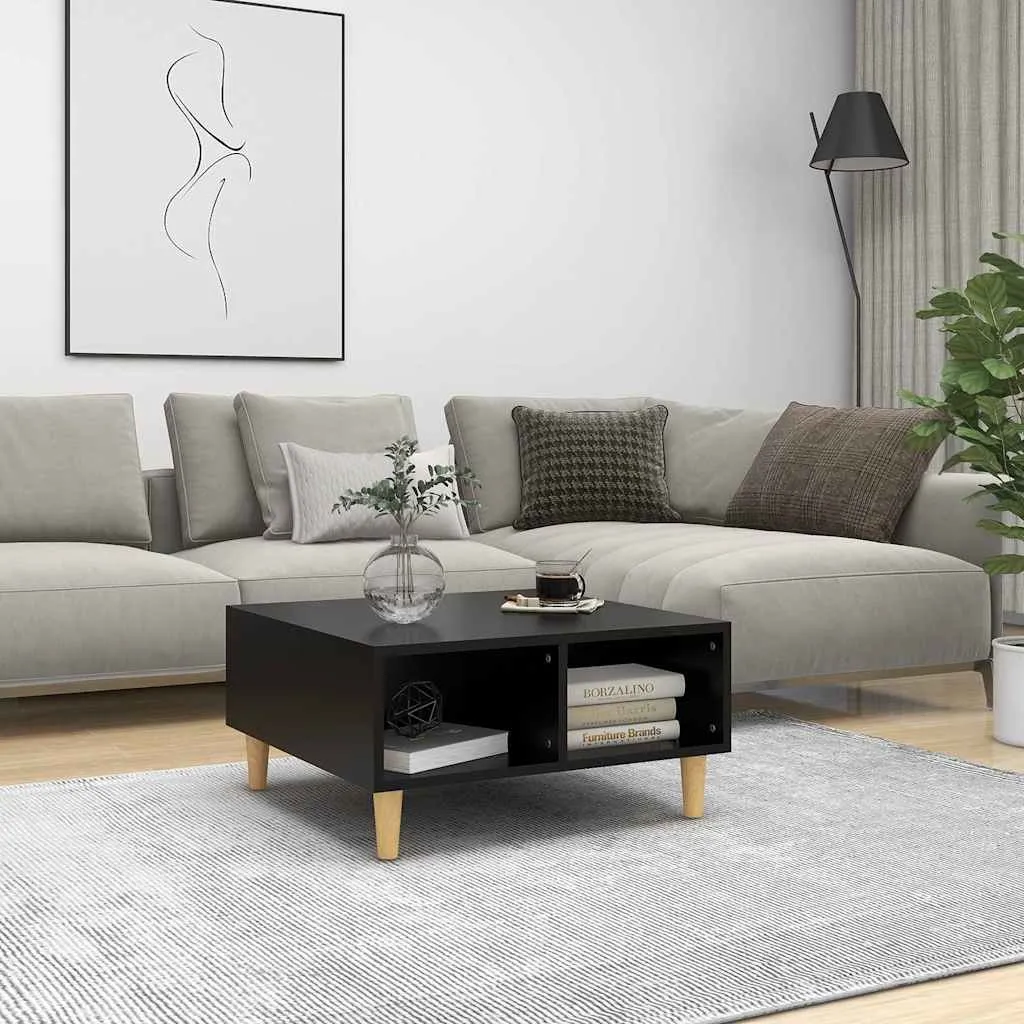 vidaXL Stolić za kavu crni 60 x 60 x 30 cm od iverice - Venlo