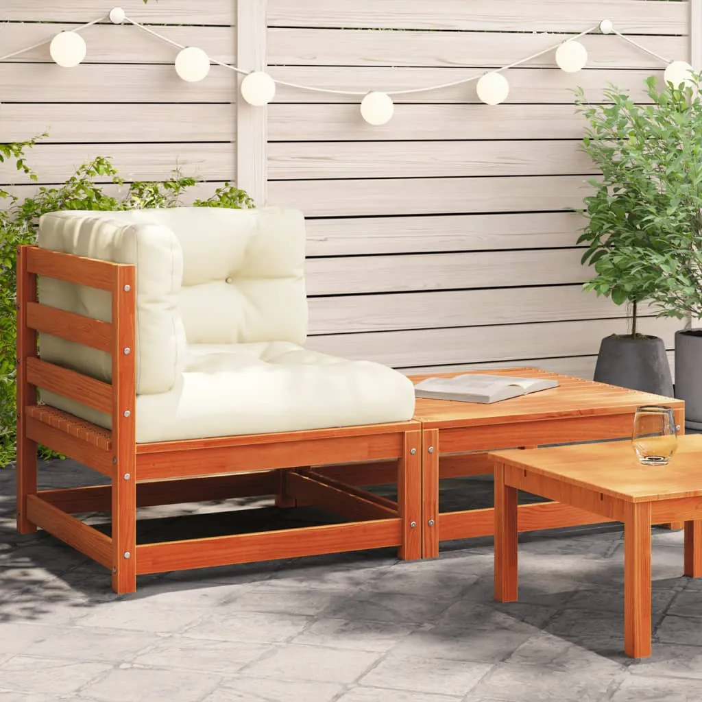 vidaXL Kutna vrtna sofa s jastucima i tabureom - Venlo