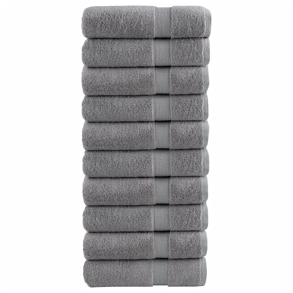 vidaxl ručnici za tuširanje solund 10 kom sivi 70x140 cm 600 gsm - slika 1