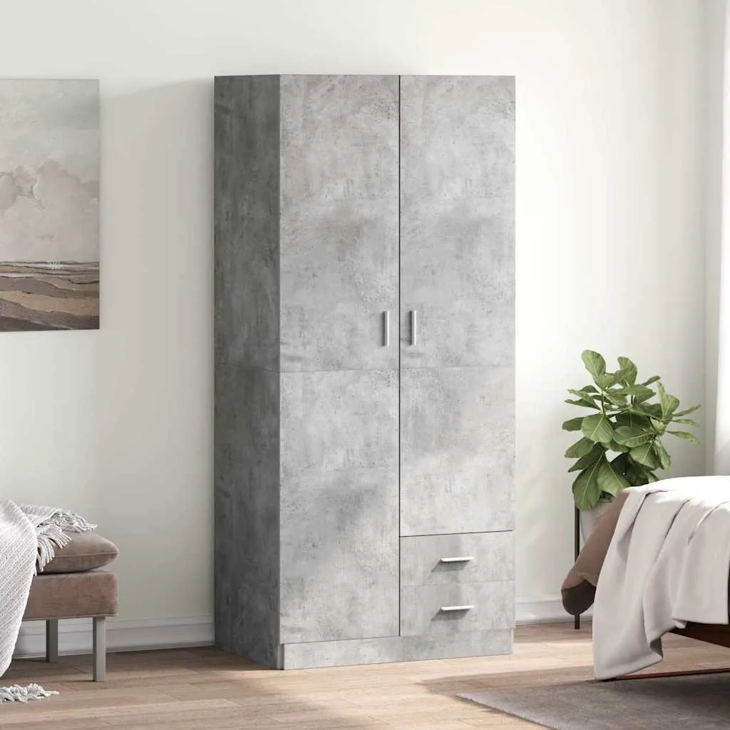 vidaXL Ormar siva boja betona 80 x 52 x 180 cm od konstruiranog drva - Venlo