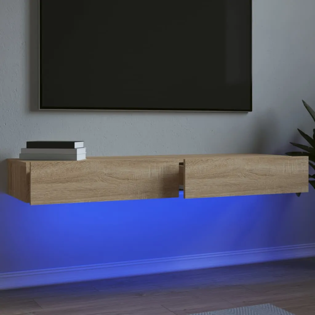 vidaXL TV ormarići s LED svjetlima 2 kom boja hrasta 60 x 35 x 15,5 cm - Venlo