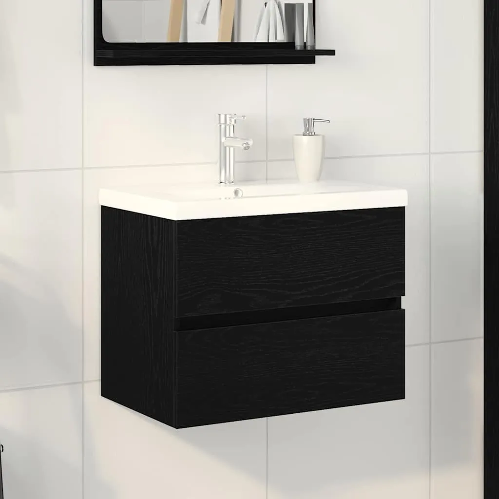vidaXL Kupaonski ormarić za sudoper Crni hrast 60 x 39 x 62 cm - Venlo