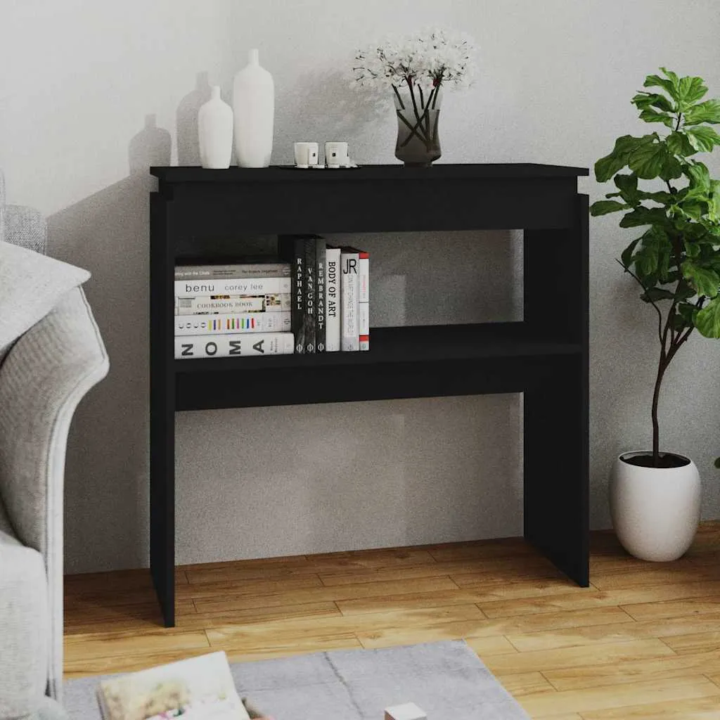 vidaXL Konzolni stol crni 80 x 30 x 80 cm od konstruiranog drva - Venlo