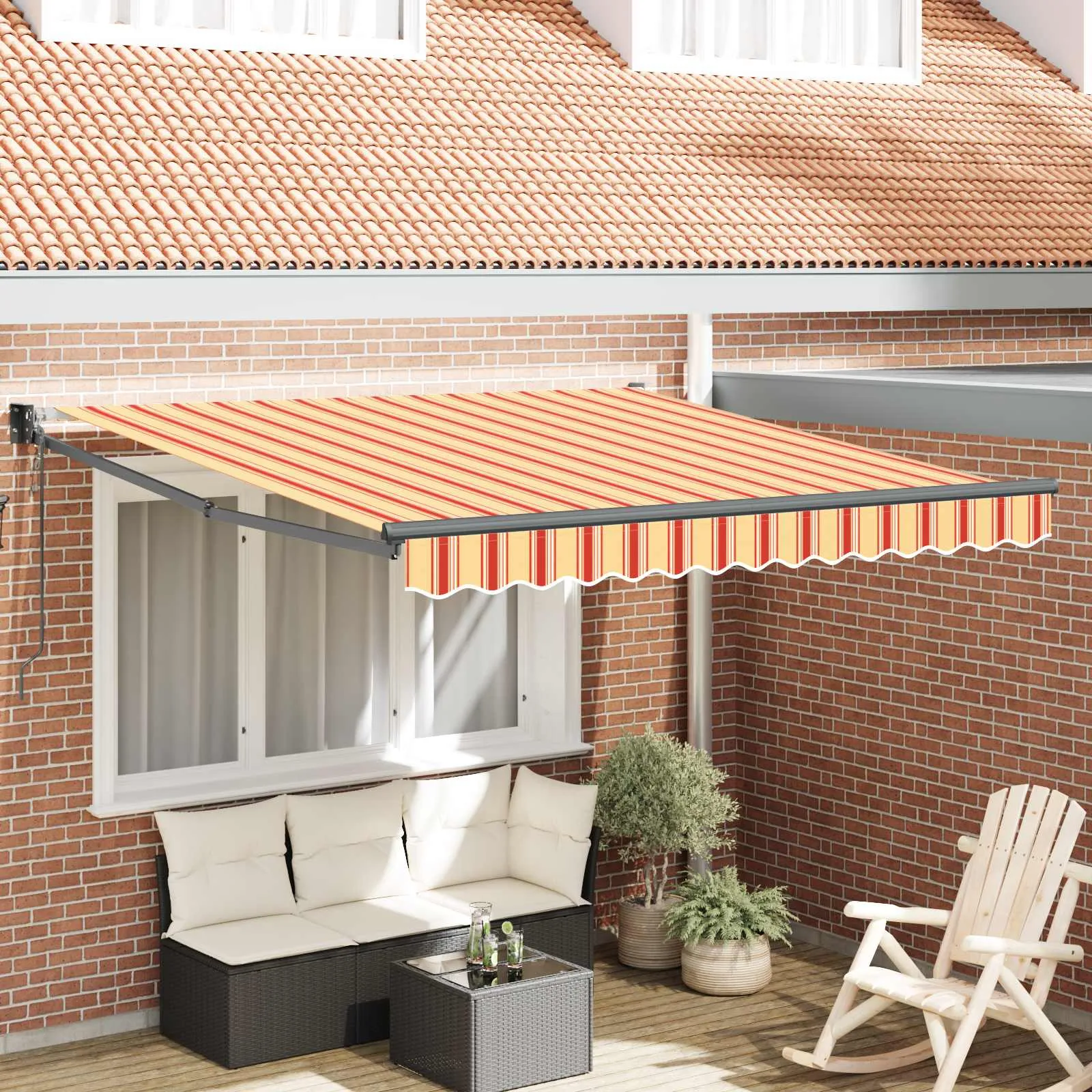 vidaXL Povlačivi tende Žuta i narančasta 300 x 250 cm - Venlo