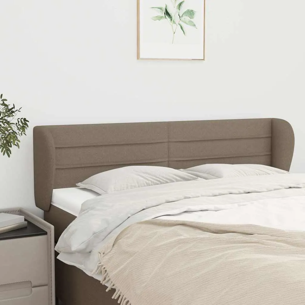 vidaXL Uzglavlje s ušima smeđesivo 147x23x78/88 cm od tkanine - Venlo