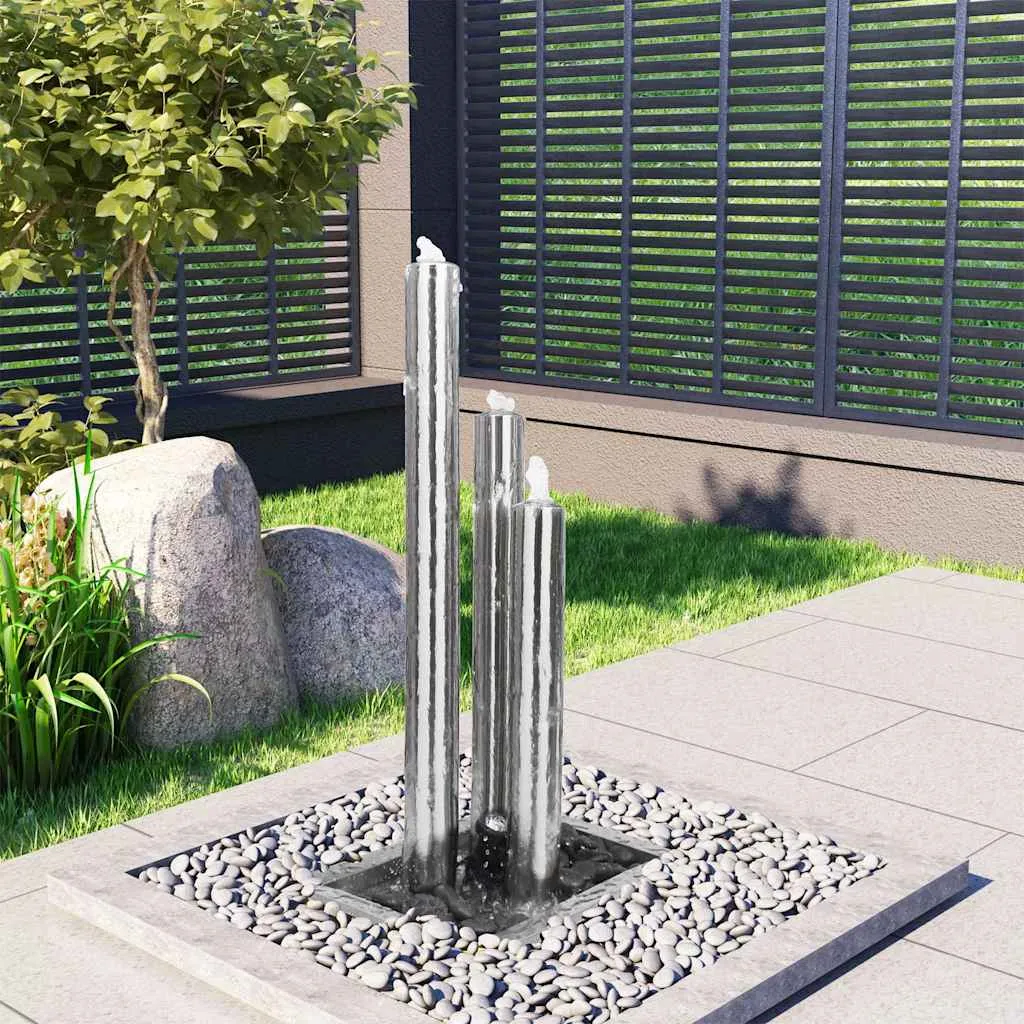 vidaXL Vrtna fontana srebrna 48 x 34 x 88 cm od nehrđajućeg čelika - Venlo