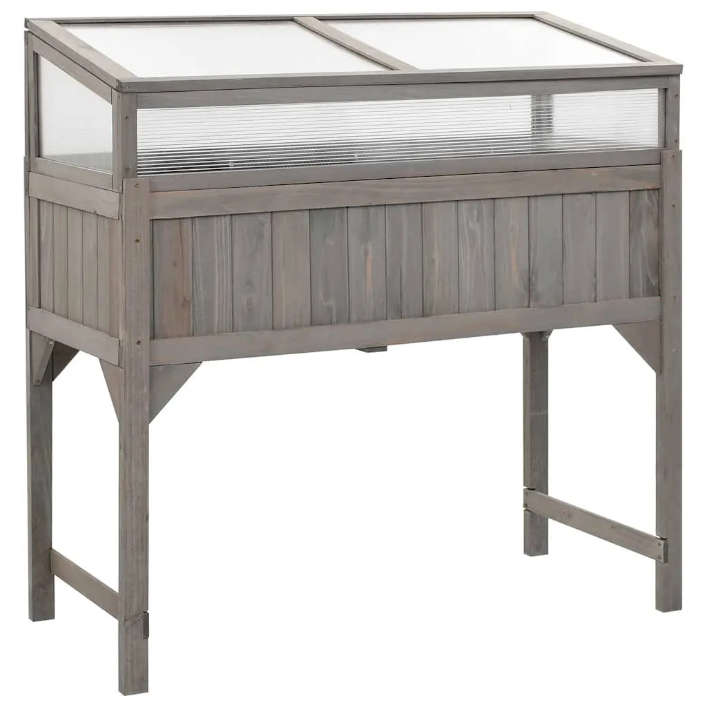 vidaXL Povišena gredica sa staklenikom 110 x 54 x 120 cm od jelovine - Venlo