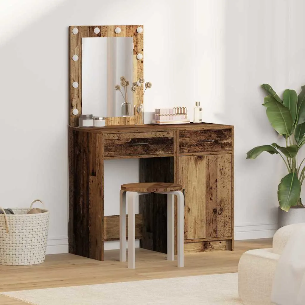 vidaXL Toaletni stol 2 kom. Smeđa 50 x 41 x 135 cm Konstruirano drvo - Venlo