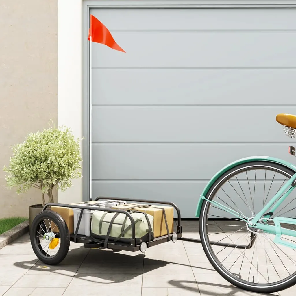 vidaXL Prikolica za bicikl crna 122 x 53 x 31 cm željezna - Venlo
