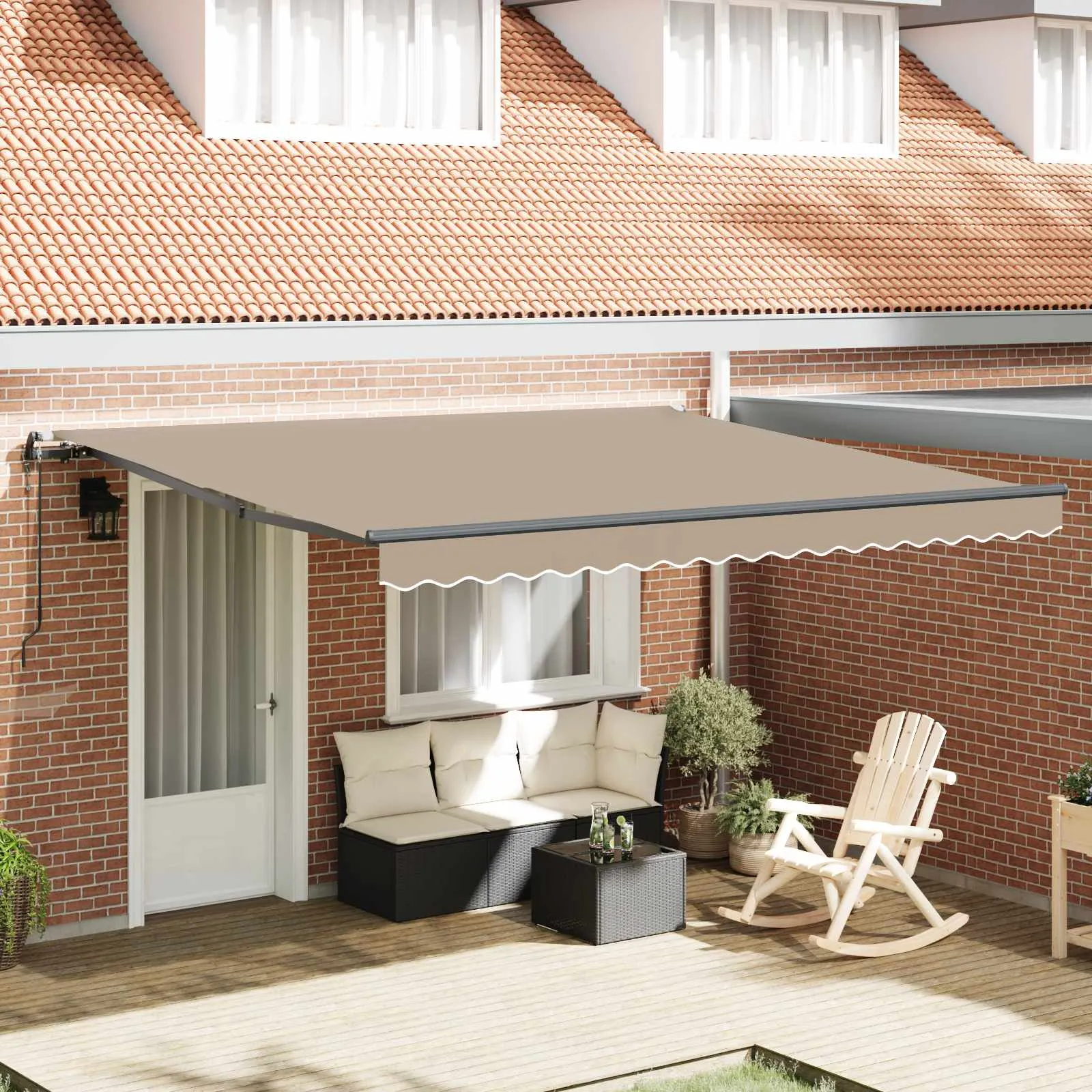 vidaXL Povlačivi tende Bež 400 × 300 cm Tkanina i Aluminij - Venlo