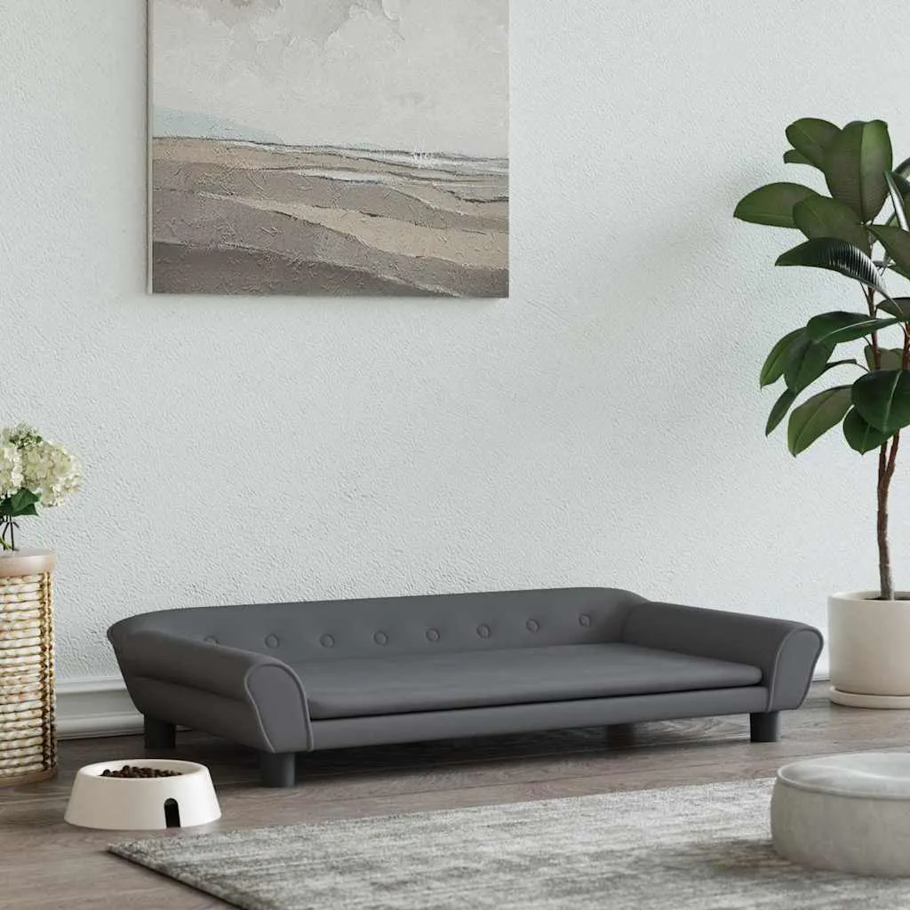 vidaXL Krevet za pse tamnosivi 100 x 50 x 21 cm baršunasti - Venlo