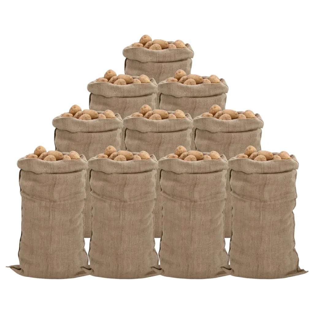 vidaxl jutene vreće 10 kom 65 x 135 cm 100% juta 340 g/m² - slika 1