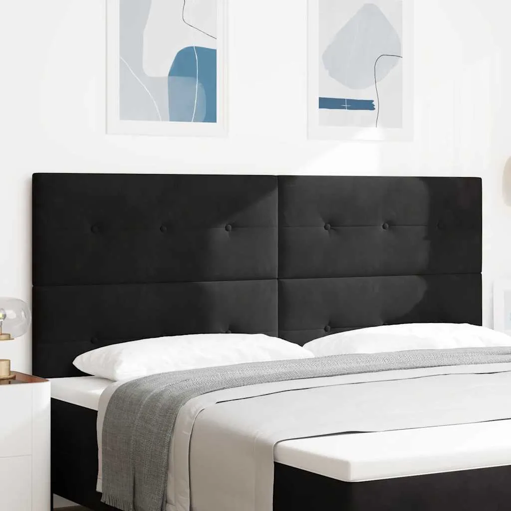 vidaXL LED glava kreveta s LED trakama Crna 200 cm Baršun - Venlo