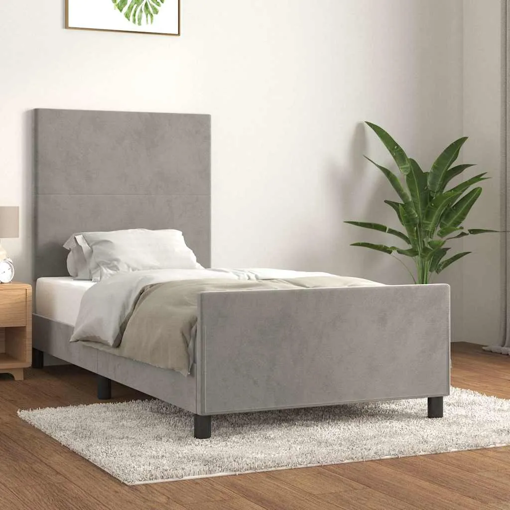 vidaXL Okvir kreveta bez madraca svjetlosivi 100x200 cm baršunasti - Venlo