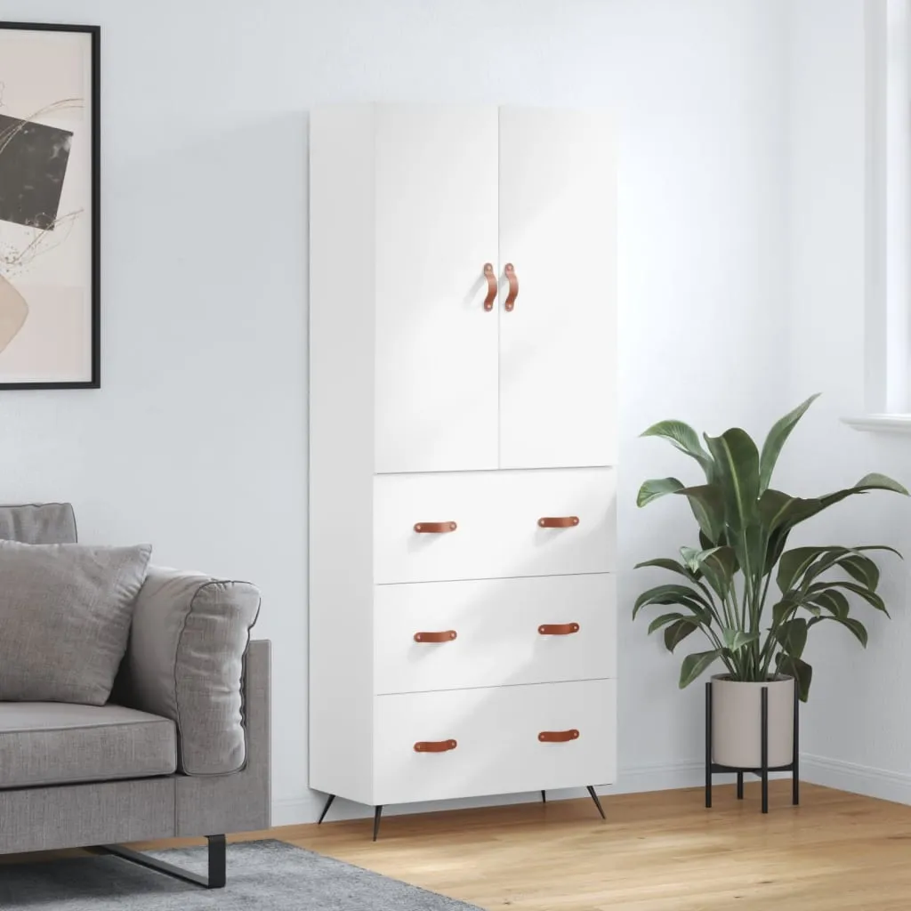 vidaXL Visoka komoda bijela 69,5x34x180 cm konstruirano drvo - Venlo