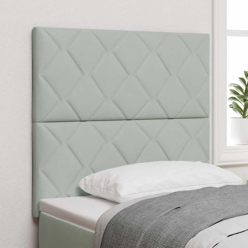 vidaXL LED glava kreveta Svijetlo siva 90 cm Baršun - Venlo