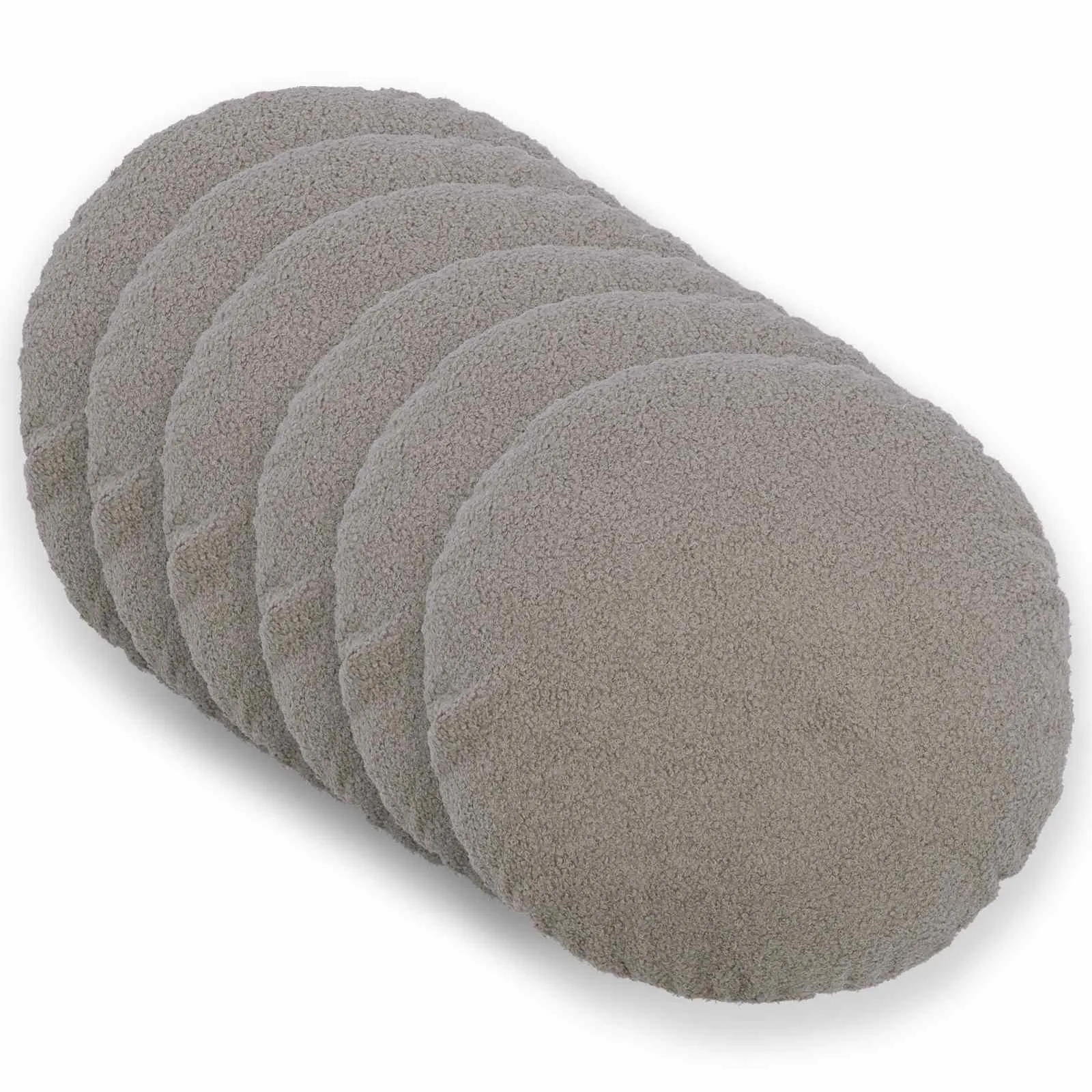 vidaxl presvlaka za jastuk 6 pcs heerlen svjetlosiva ø 30 cm bouclé - slika 1