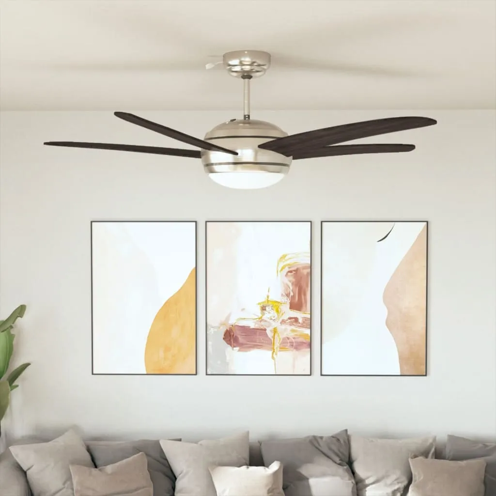 vidaxl ukrasni stropni ventilator sa svjetlom 128 cm smeđi - slika 1