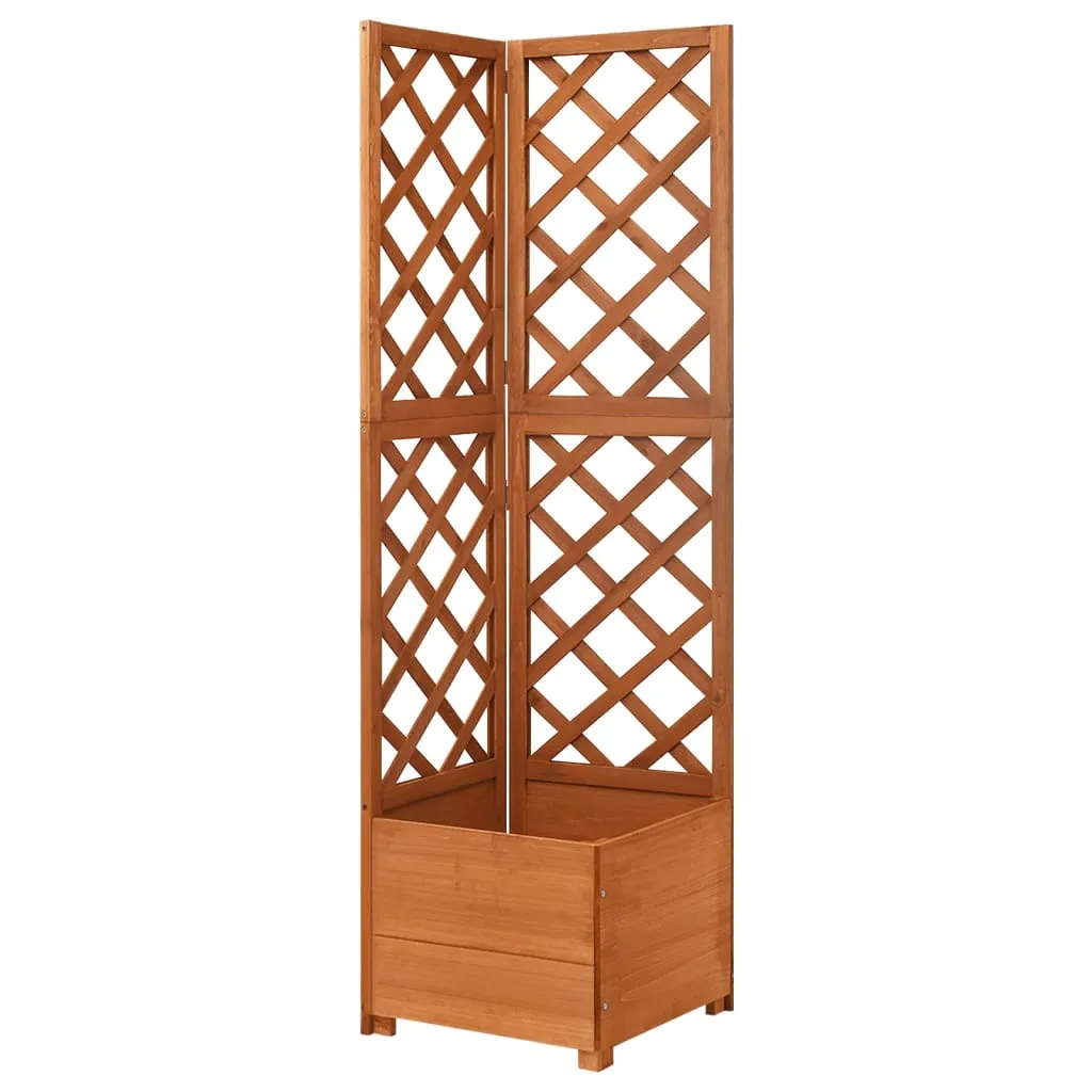 vidaXL Kutna sadilica s rešetkom 40 x 40 x 150 cm od masivne jelovine - Venlo