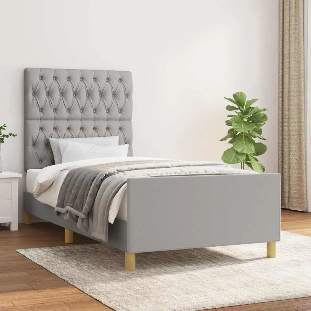 vidaXL Okvir kreveta bez madraca svjetlosivi 100x200 cm od tkanine - Venlo