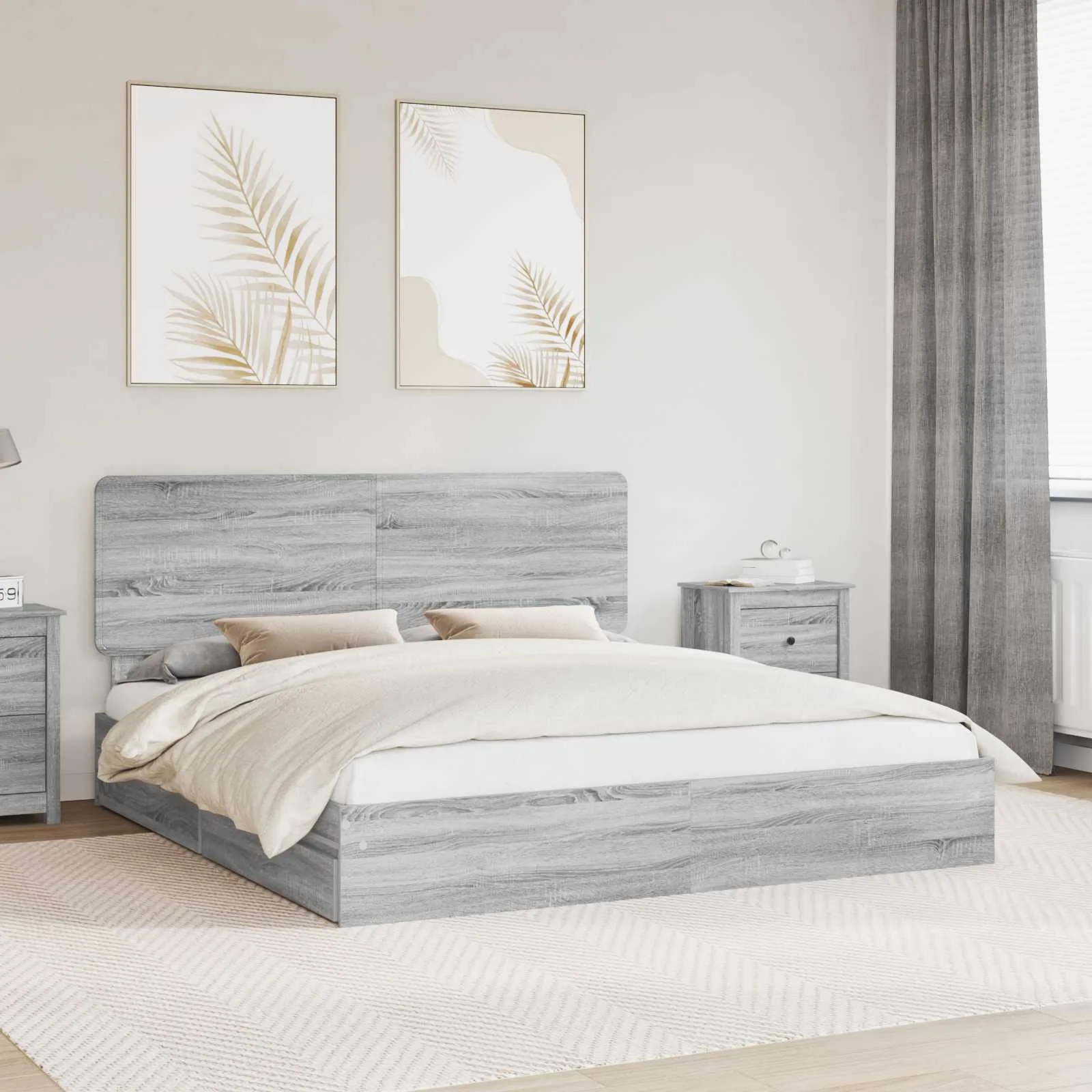 vidaXL Krevet s od storage Siva Sonoma 180 x 200 cm Konstruirano drvo - Venlo