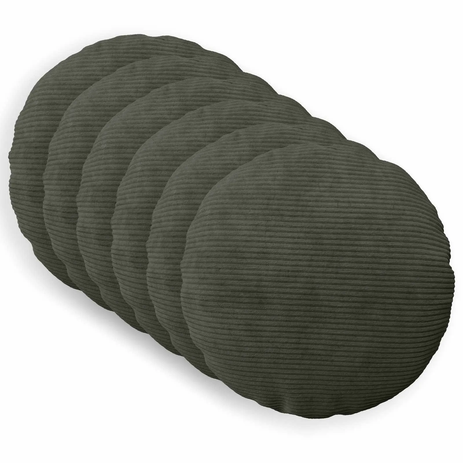 vidaxl presvlaka za jastuk 6 pcs heerlen antracit ø 30 cm kord - slika 1