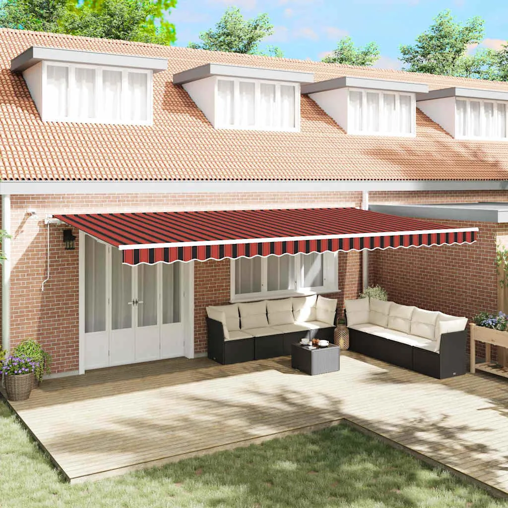 vidaXL Povlačivi tende Narančasta i smeđa 600 × 300 cm Poliester - Venlo