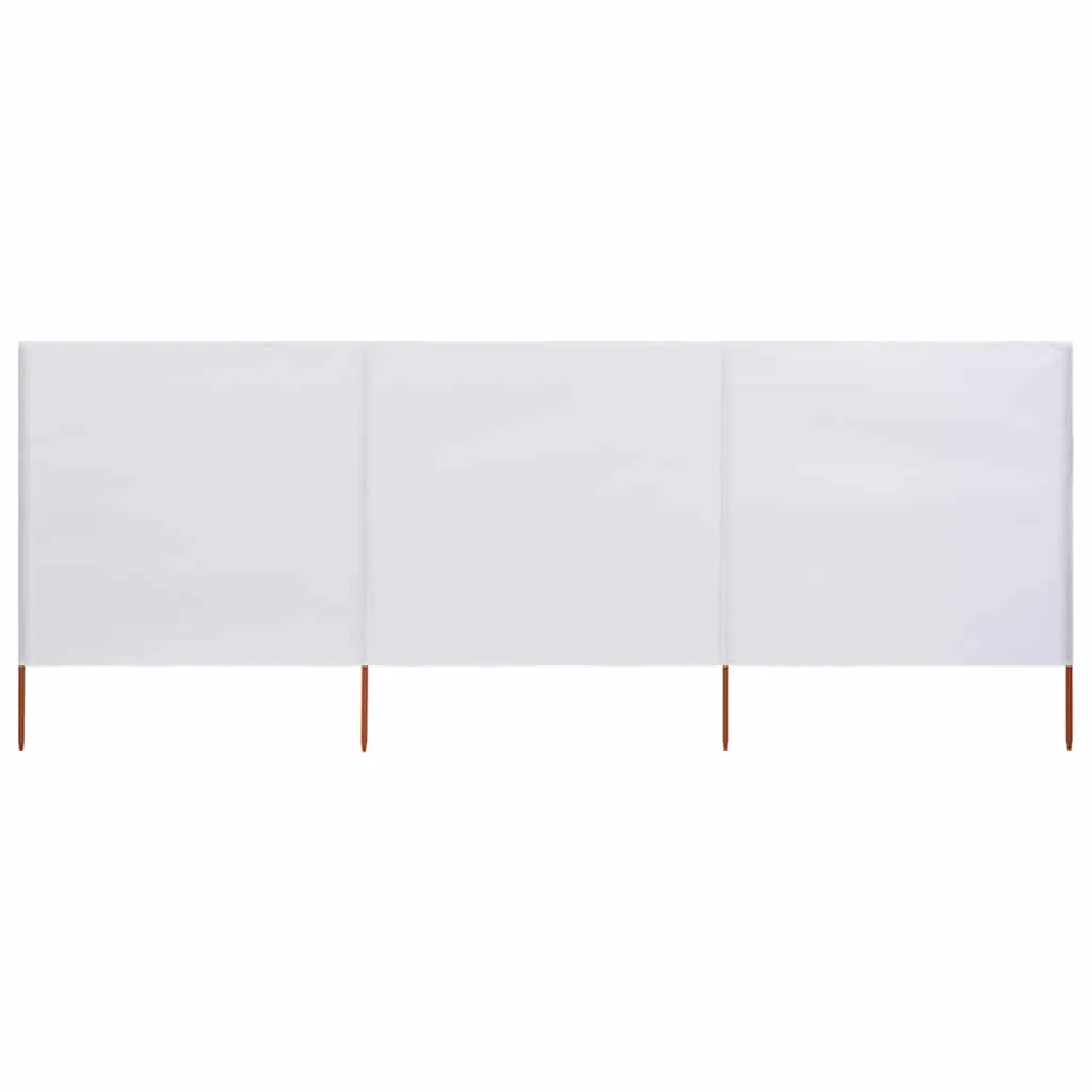 vidaXL Vjetrobran s 3 panela od tkanine 400 x 80 cm pješčano bijeli - Venlo