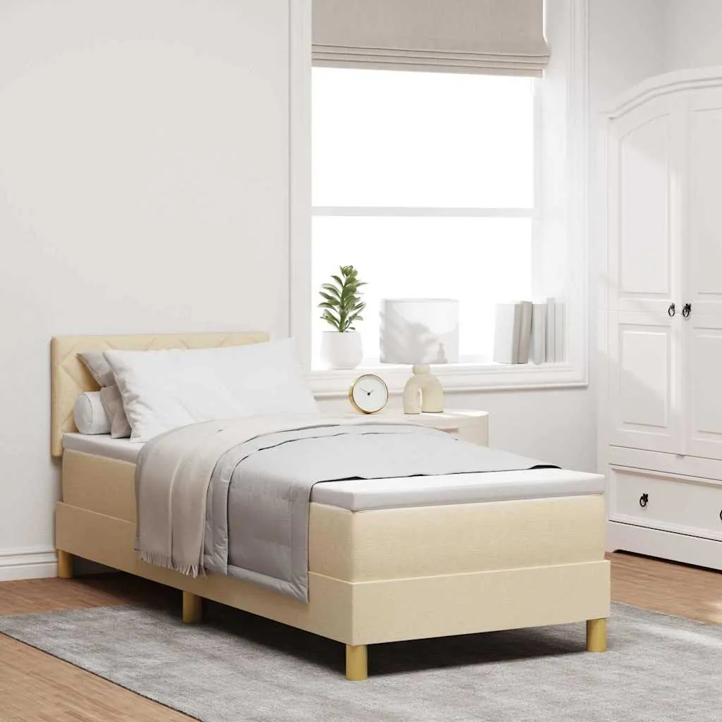vidaXL Krevet s opruga kutije s jastukom Krema 80 x 200 cm tkanina - Venlo