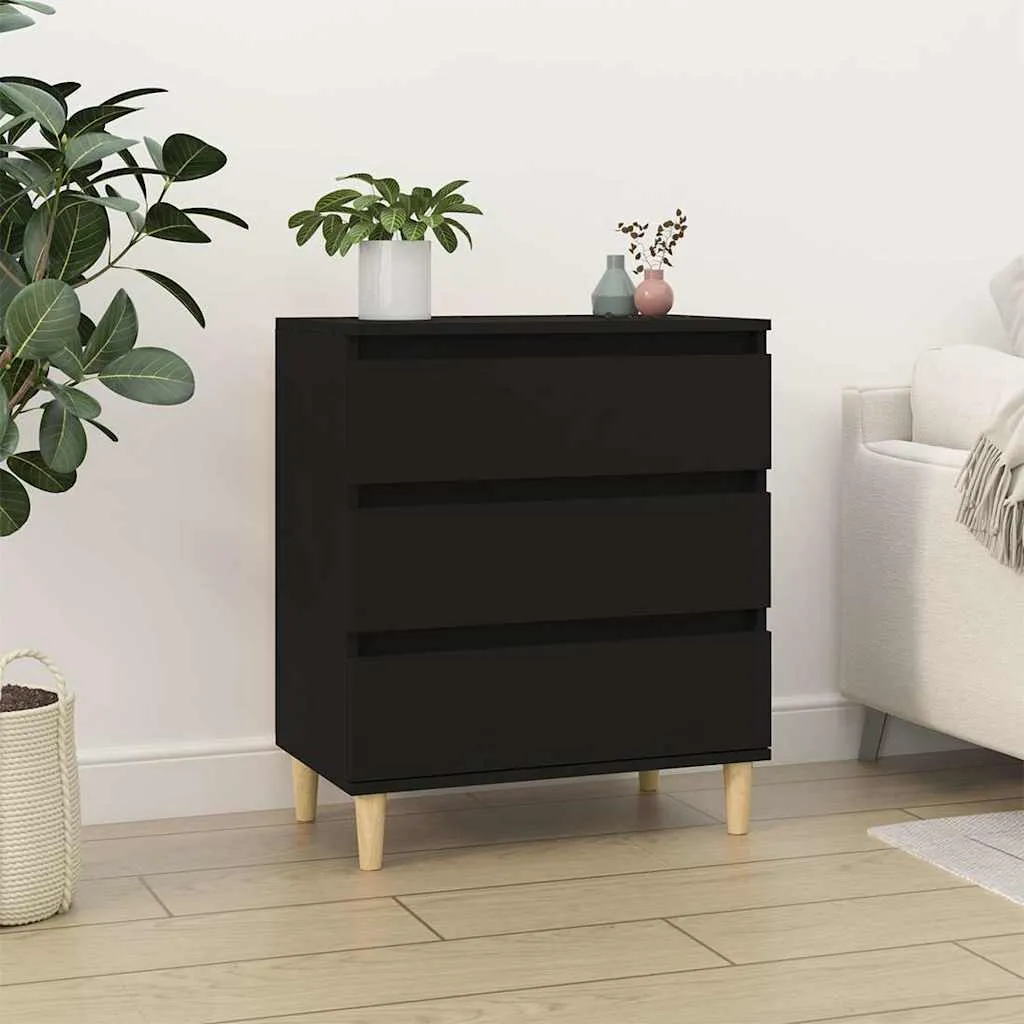 vidaXL Komoda crna 60 x 35 x 70 cm od konstruiranog drva - Venlo