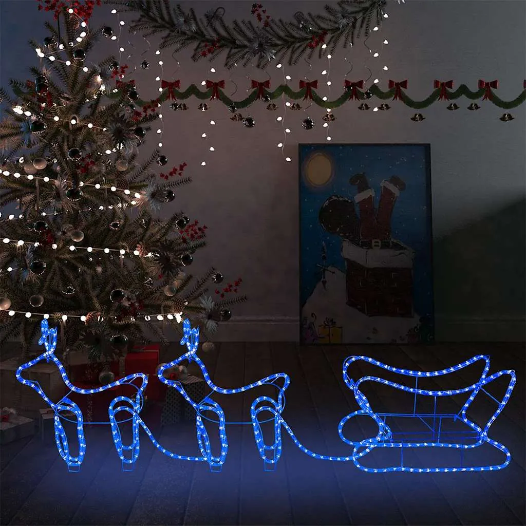 vidaXL Ukrasni božićni sob i sanjke vanjski s 576 LED žarulja - Venlo