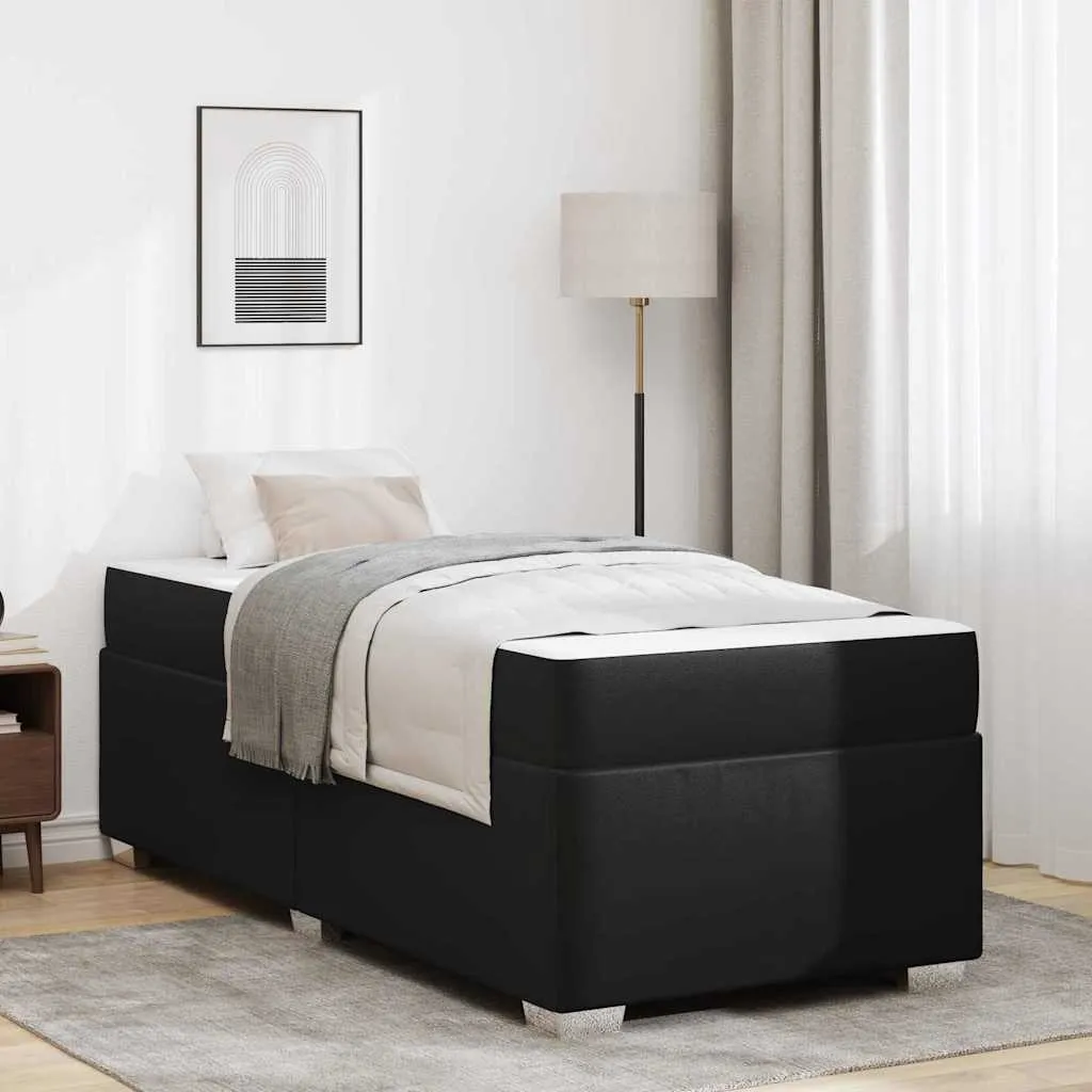 vidaXL Krevetna konstrukcija Crna 90 x 190 cm PVC - Venlo