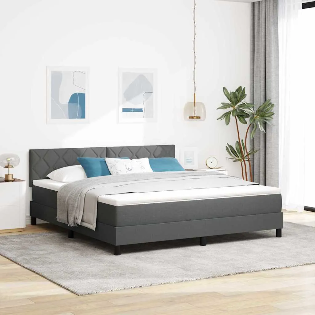 vidaXL Krevet s opruga kutije Tamno siva 180 x 200 cm tkanina - Venlo