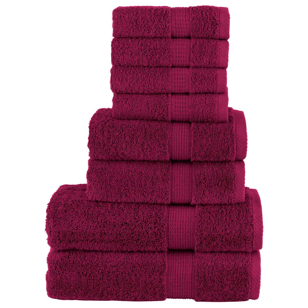 vidaxl 8-dijelni vrhunski set ručnika solund bordo 600 gsm - slika 1
