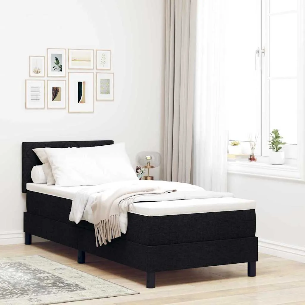 vidaXL Krevet s opruga kutije s uzglavljem Crna 80 x 200 cm tkanina - Venlo
