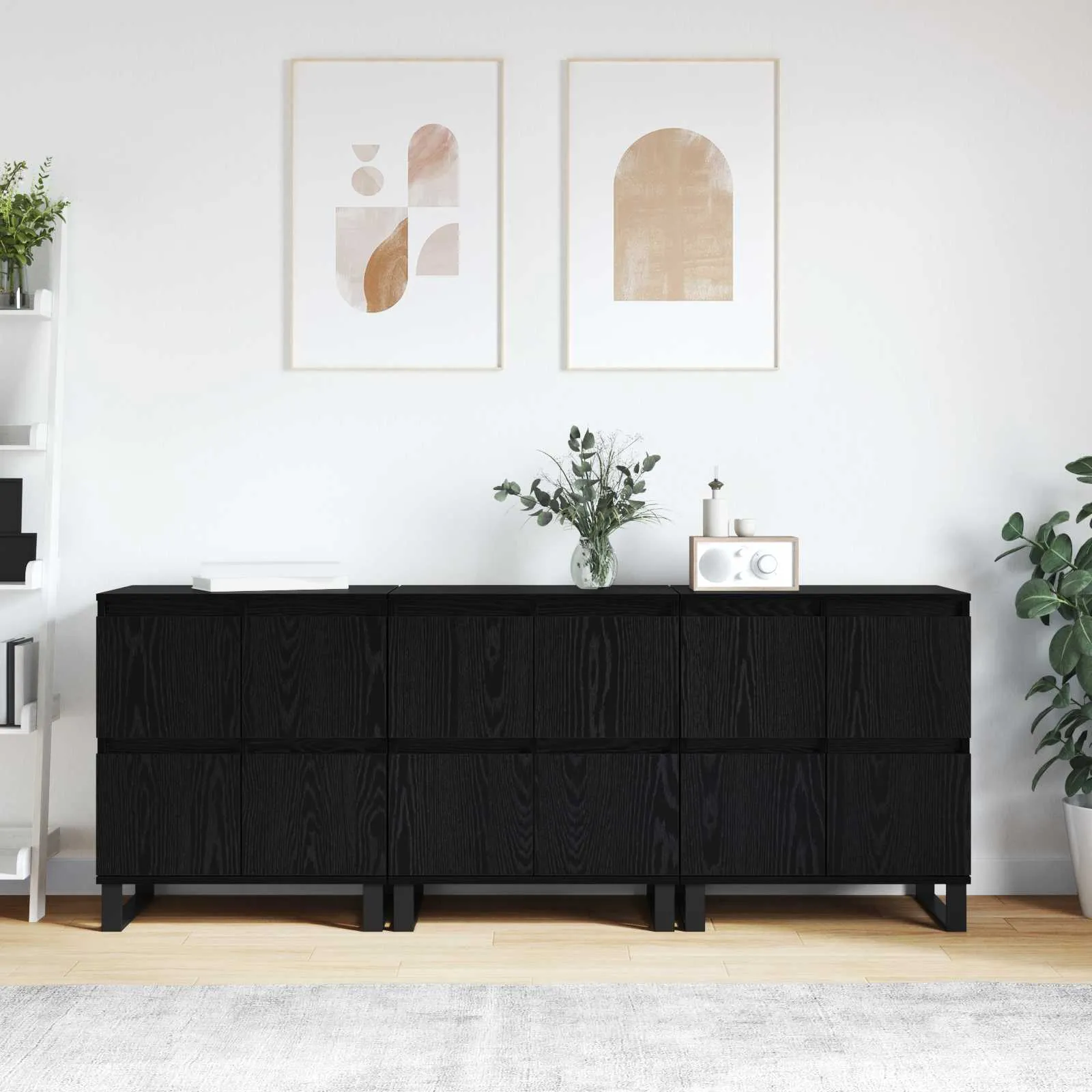 vidaXL Kreveta 3 kom. Crni hrast 60 x 35 x 70 cm - Venlo