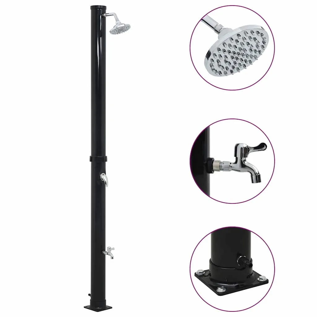 vidaXL Solarni tuš crni 220 cm 20 L - Venlo